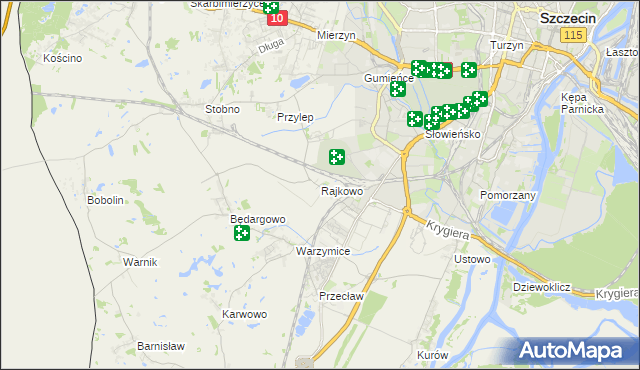 mapa Rajkowo, Rajkowo na mapie Targeo