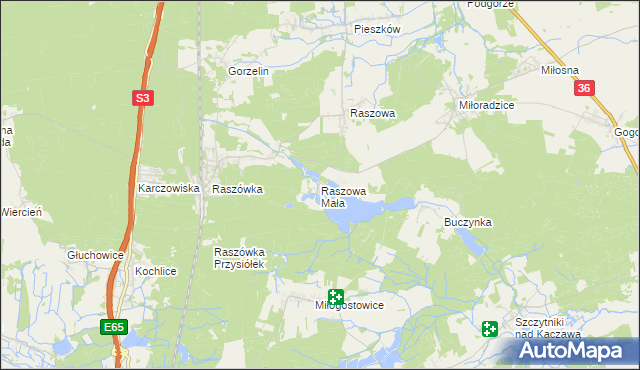 mapa Raszowa Mała, Raszowa Mała na mapie Targeo