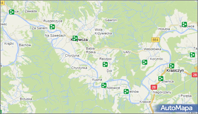 mapa Reczpol, Reczpol na mapie Targeo