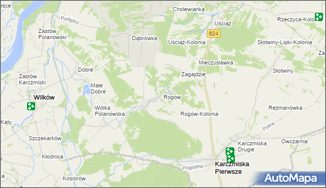mapa Rogów gmina Wilków, Rogów gmina Wilków na mapie Targeo