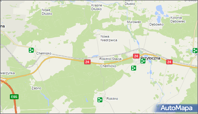 mapa Rokitno-Stacja, Rokitno-Stacja na mapie Targeo