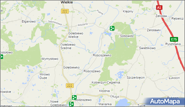 mapa Rościszewko, Rościszewko na mapie Targeo