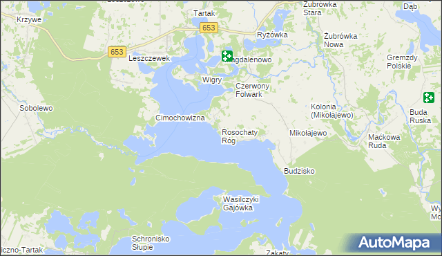 mapa Rosochaty Róg, Rosochaty Róg na mapie Targeo