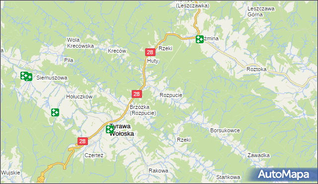 mapa Rozpucie, Rozpucie na mapie Targeo