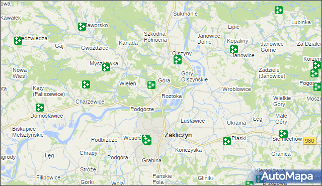 mapa Roztoka gmina Zakliczyn, Roztoka gmina Zakliczyn na mapie Targeo