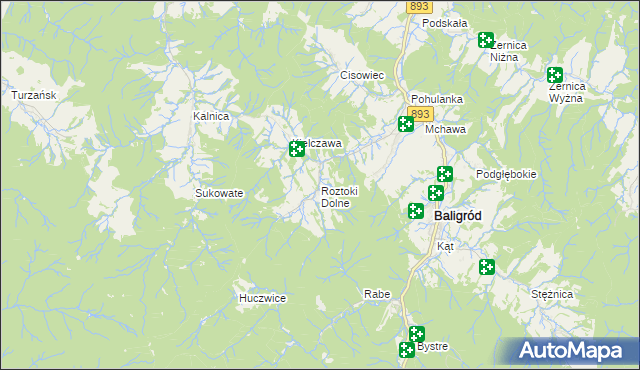 mapa Roztoki Dolne, Roztoki Dolne na mapie Targeo
