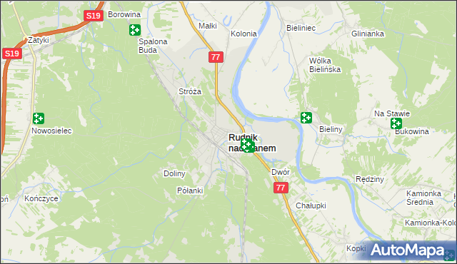mapa Rudnik nad Sanem, Rudnik nad Sanem na mapie Targeo