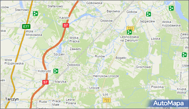 mapa Runów, Runów na mapie Targeo