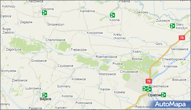 mapa Rzemienowice, Rzemienowice na mapie Targeo