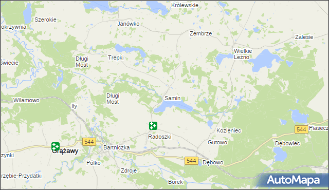 mapa Samin gmina Bartniczka, Samin gmina Bartniczka na mapie Targeo