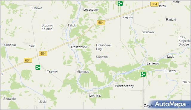 mapa Sapowo, Sapowo na mapie Targeo