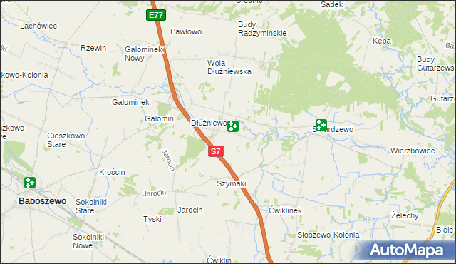 mapa Sarbiewo gmina Baboszewo, Sarbiewo gmina Baboszewo na mapie Targeo
