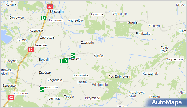mapa Sęków, Sęków na mapie Targeo