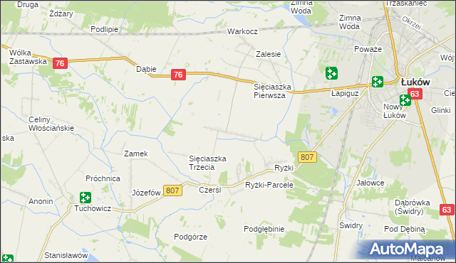 mapa Sięciaszka Druga, Sięciaszka Druga na mapie Targeo