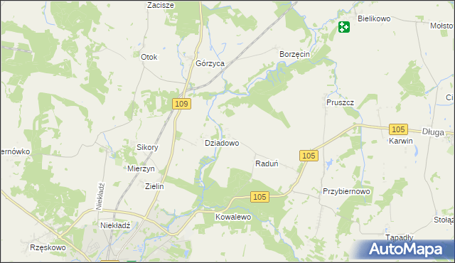 mapa Skalin gmina Gryfice, Skalin gmina Gryfice na mapie Targeo