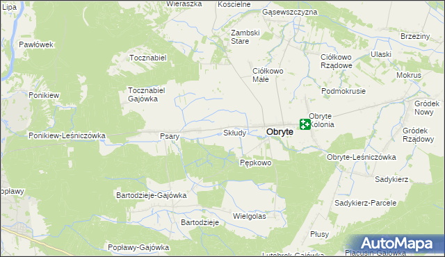 mapa Skłudy, Skłudy na mapie Targeo