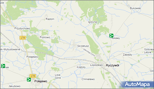 mapa Skrzetusz, Skrzetusz na mapie Targeo