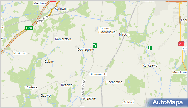 mapa Słonowice gmina Kobylnica, Słonowice gmina Kobylnica na mapie Targeo