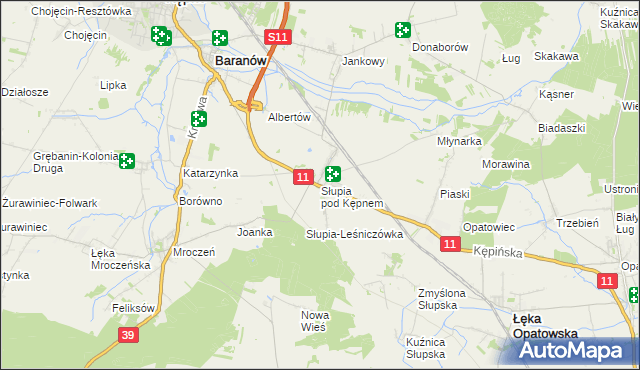 mapa Słupia pod Kępnem, Słupia pod Kępnem na mapie Targeo