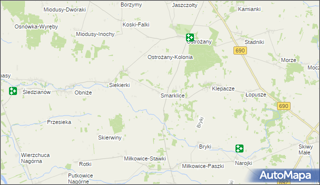 mapa Smarklice, Smarklice na mapie Targeo