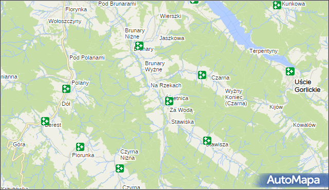 mapa Śnietnica, Śnietnica na mapie Targeo