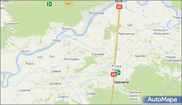 mapa Sojkówek, Sojkówek na mapie Targeo