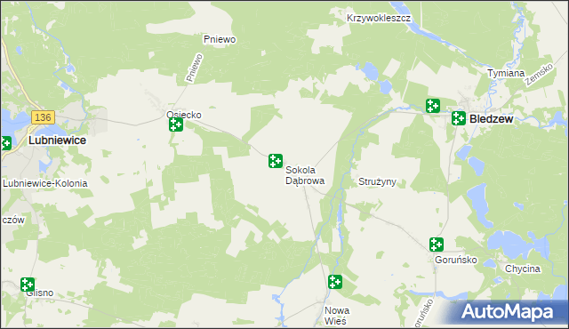mapa Sokola Dąbrowa, Sokola Dąbrowa na mapie Targeo