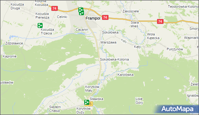 mapa Sokołówka-Kolonia, Sokołówka-Kolonia na mapie Targeo