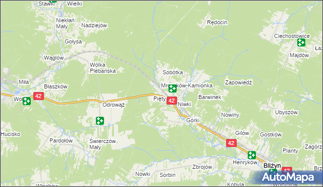 mapa Sołtyków gmina Bliżyn, Sołtyków gmina Bliżyn na mapie Targeo