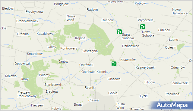 mapa Srebrna gmina Grabów, Srebrna gmina Grabów na mapie Targeo