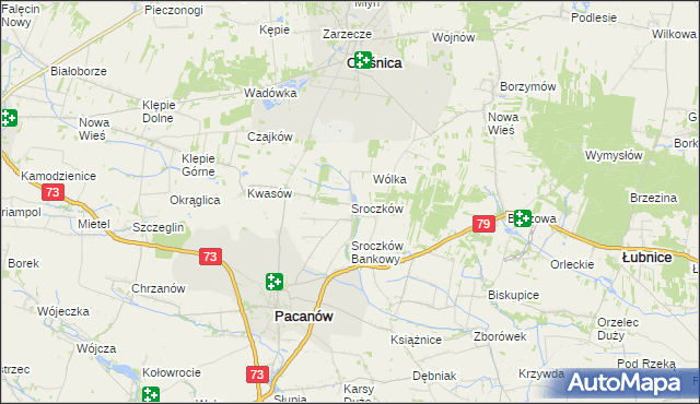mapa Sroczków, Sroczków na mapie Targeo