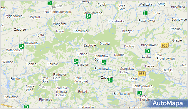 mapa Stanisław Górny, Stanisław Górny na mapie Targeo