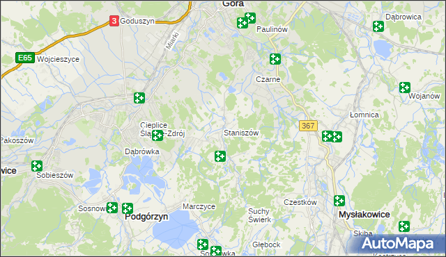 mapa Staniszów, Staniszów na mapie Targeo