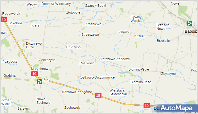 mapa Starczewo-Pobodze, Starczewo-Pobodze na mapie Targeo