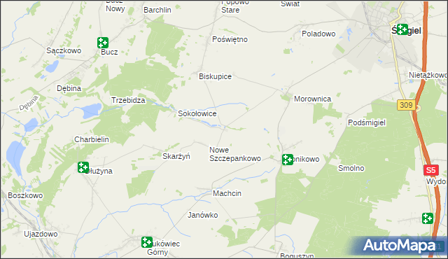 mapa Stare Szczepankowo, Stare Szczepankowo na mapie Targeo