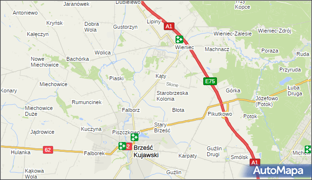 mapa Starobrzeska Kolonia, Starobrzeska Kolonia na mapie Targeo