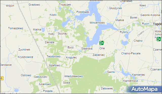 mapa Stawiska gmina Piotrków Kujawski, Stawiska gmina Piotrków Kujawski na mapie Targeo