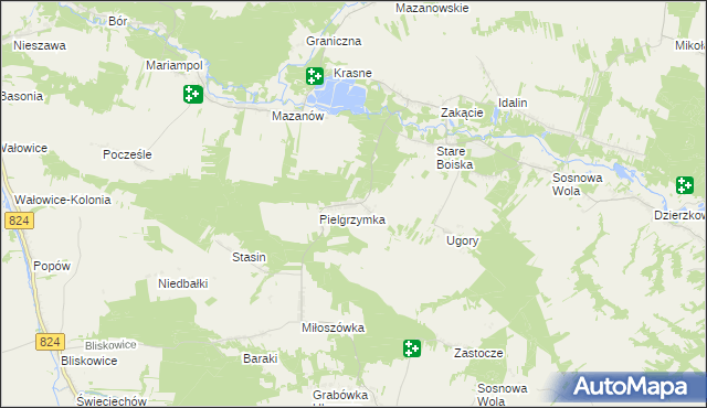 mapa Stefanówka gmina Józefów nad Wisłą, Stefanówka gmina Józefów nad Wisłą na mapie Targeo