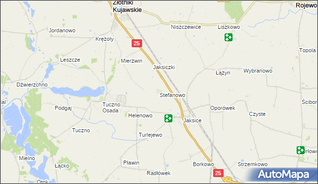 mapa Stefanowo gmina Inowrocław, Stefanowo gmina Inowrocław na mapie Targeo