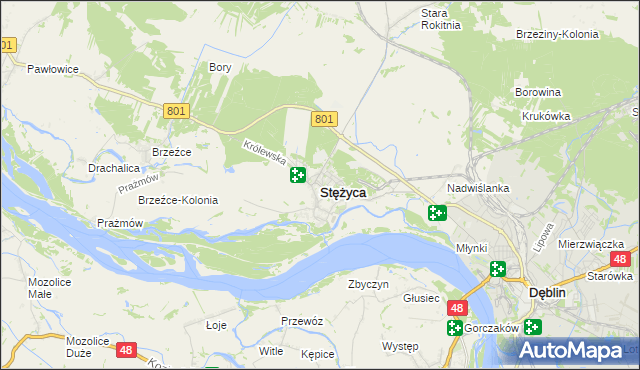 mapa Stężyca powiat rycki, Stężyca powiat rycki na mapie Targeo