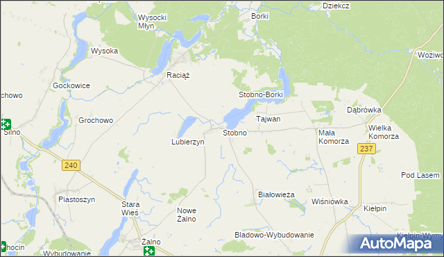 mapa Stobno gmina Tuchola, Stobno gmina Tuchola na mapie Targeo