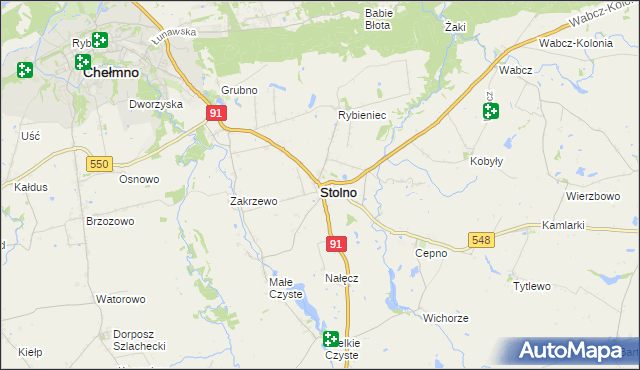 mapa Stolno powiat chełmiński, Stolno powiat chełmiński na mapie Targeo