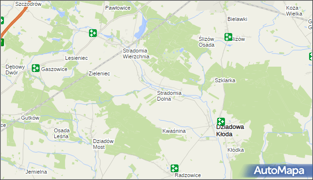 mapa Stradomia Dolna, Stradomia Dolna na mapie Targeo