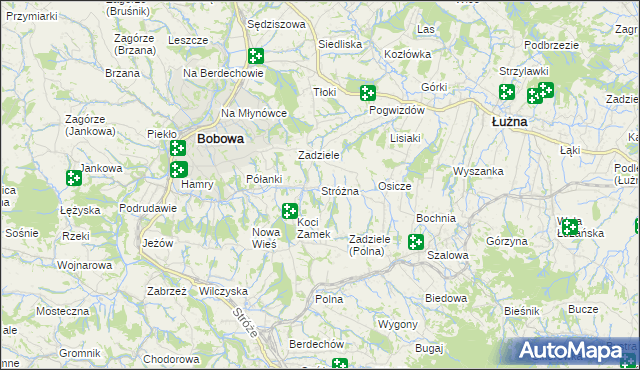 mapa Stróżna, Stróżna na mapie Targeo