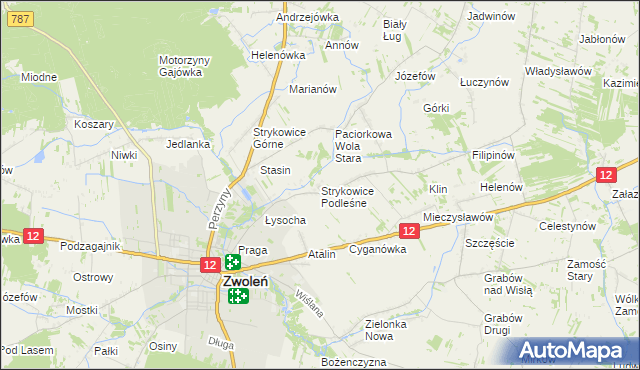 mapa Strykowice Podleśne, Strykowice Podleśne na mapie Targeo
