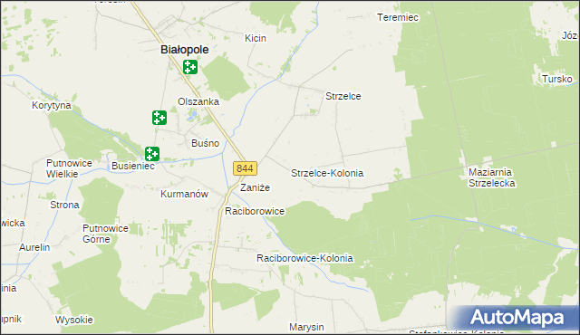 mapa Strzelce-Kolonia, Strzelce-Kolonia na mapie Targeo