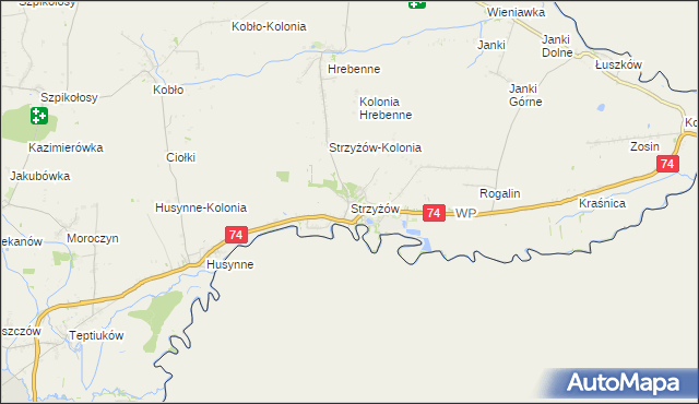 mapa Strzyżów gmina Horodło, Strzyżów gmina Horodło na mapie Targeo