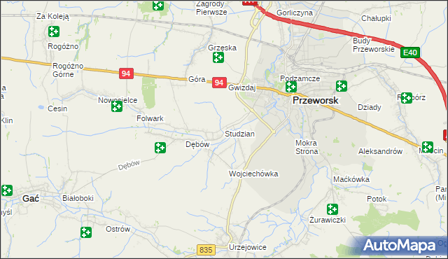 mapa Studzian, Studzian na mapie Targeo