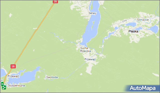 mapa Sucha Rzeczka, Sucha Rzeczka na mapie Targeo