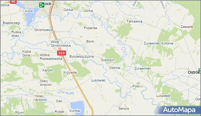 mapa Sułoszyn gmina Firlej, Sułoszyn gmina Firlej na mapie Targeo